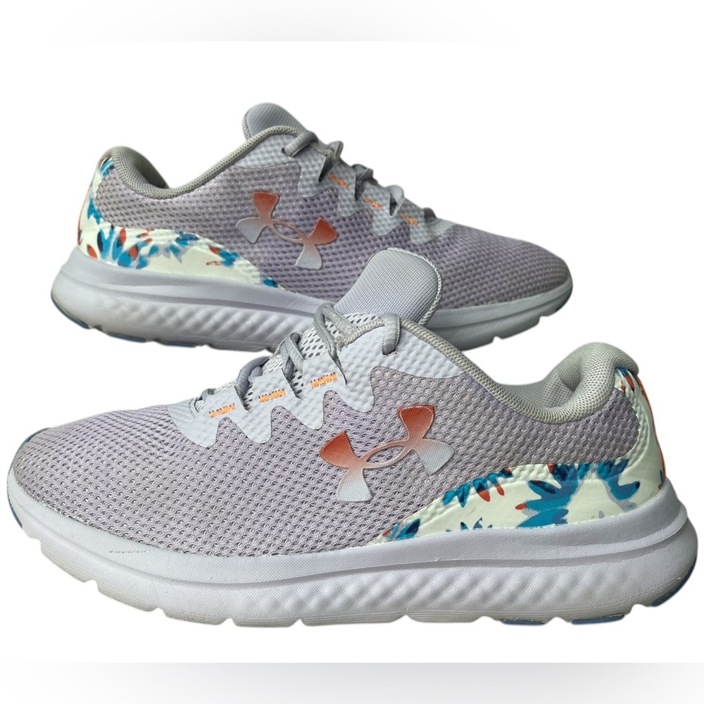 Under Armour Running Sneakers | Gray Floral Accent | 10 WMN | Athletic Shoes